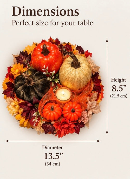 Handmade Fall Pumpkin Garland - Table & Mantel Decor 13.5"