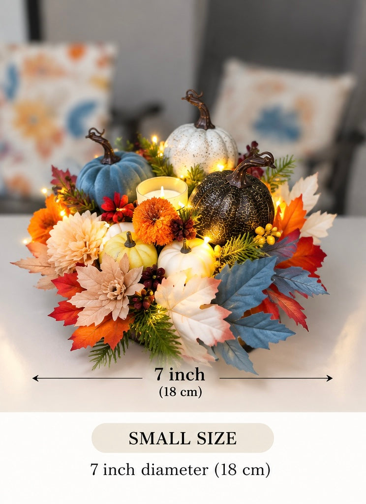 Cozy Autumn Pumpkin Centerpiece – 7"